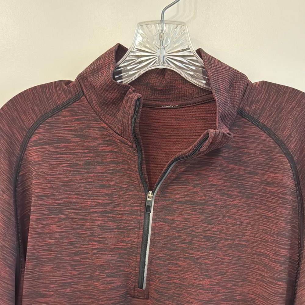 Lululemon Athletica Red Zip Up Sweater Performance Lightweight